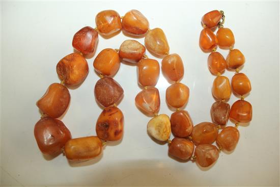 Part amber necklace